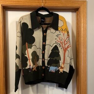 Disney Multicolor Forest Scene Cardigan